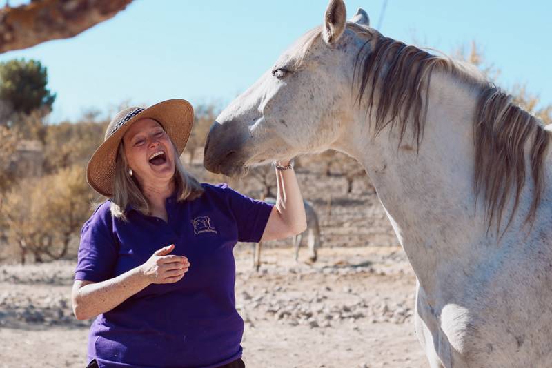 Sarah Babcock Pegaso laugh - Ni Dhuinn Imagery - Connection Training - Cortijo de Segura